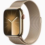 Apple Watch series 9 Gold Stainless Steel Case with Milanese Loop 45mm GPS + Cellular