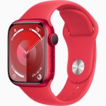 Apple Watch series 9 RED Aluminum Case with RED Sport Band 41mm GPS