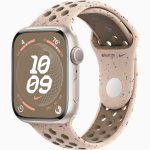 Apple Watch series 9 Nike Starlight Aluminum Case with Desert Stone Sport Band 45mm GPS