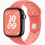 Apple Watch Series 10 GPS, 46mm Jet Black Aluminum Case with Magic Ember Nike Sport Band