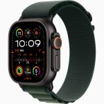 Apple Watch Ultra 2 GPS + Cellular, 49mm Black Titanium Case with Dark Green Alpine Loop