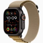 Apple Watch Ultra 2 GPS + Cellular, 49mm Black Titanium Case with Tan Alpine Loop