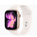 Apple Watch Series 11 GPS, 42mm/46mm Rose Gold Aluminum Case with Light Blush Sport Band –