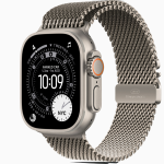 Apple Watch Ultra 3 GPS + Cellular, 49mm Natural Titanium Case & Black Titanium with Black Titanium Milanese Loop