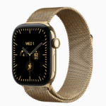 Apple Watch Series 12 GPS + Cellular, 42mm/46mm Radiant Gold Titanium Case with Radiant Gold Milanese Loop