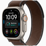 Apple Watch Ultra 4 GPS + Cellular, 49mm Black Titanium Case / Natural Titanium Case with Dark Umber Trail Loop