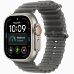 Apple Watch Ultra 4 GPS + Cellular, 49mm Black Titanium Case / Natural Titanium Case with Translucent Black Ocean Band